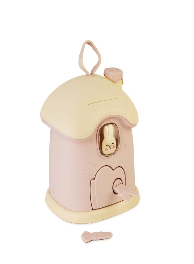 STANCRAY Cute Small Savings Bank Money Deposit and Withdrawal Piggy Bank with Key Holder House Piggy Bank for Girls and Boys Coin Bank with Handle, Lock and Key. (Model 3) - Image 1